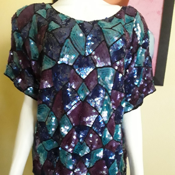 joseph le Bon Tops - Abstract Sequin top by Jean for Joseph Le Bon
